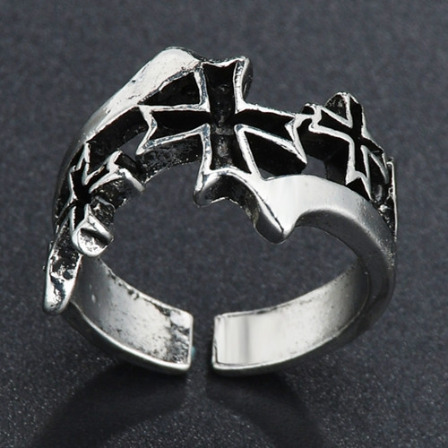 Bague croix noire Vintage pour femmes, gothique, Punk, Steampunk, jésus, pour hommes, fille et garçon, fête, bijoux masculins à la: Rose