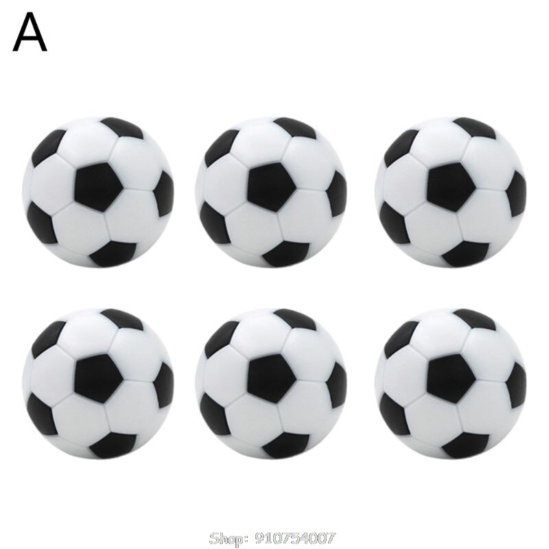 6pcs 32mm Table Soccer Fussball Football Machine Accessories Replacements Black and White Ball Kids Indoor Game D18 20: A