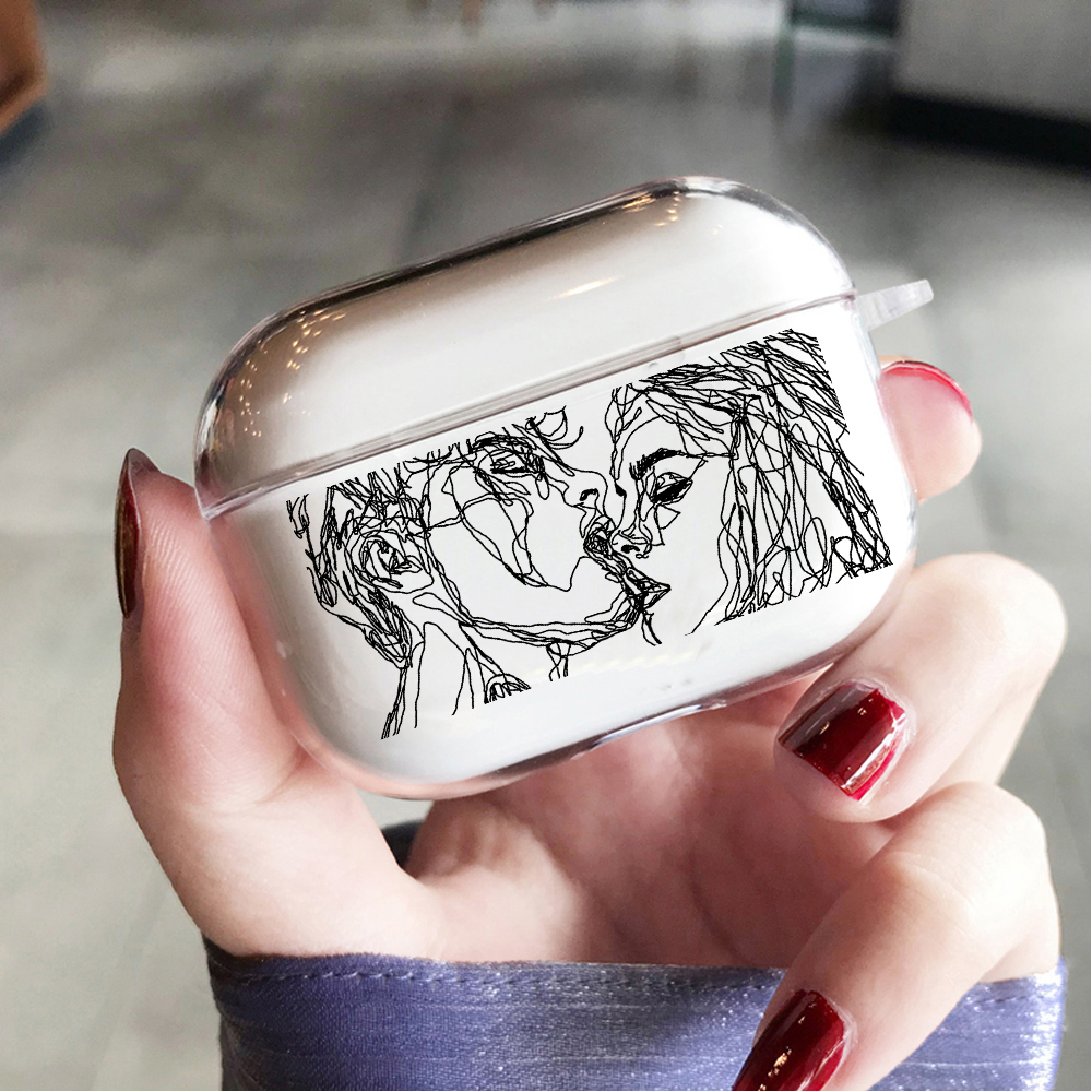 coperchio per Mela Airpods 2 1 3 Custodia per auricolari Coque Protezione morbida Fundas Airpods pro 2nd aria baccelli Coperture Earpods linea bacio Coppia