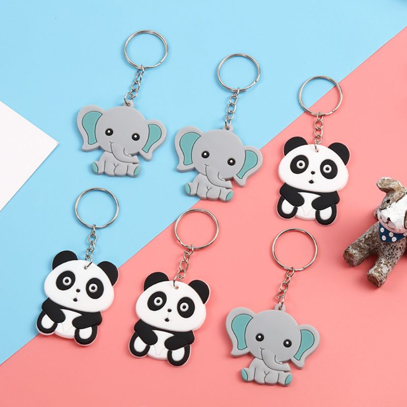 50 Pcs Baby Panda Elephant Keychains Theme Party Favors Birthday Party Supplies Party Bag Fillers School Carnival Reward