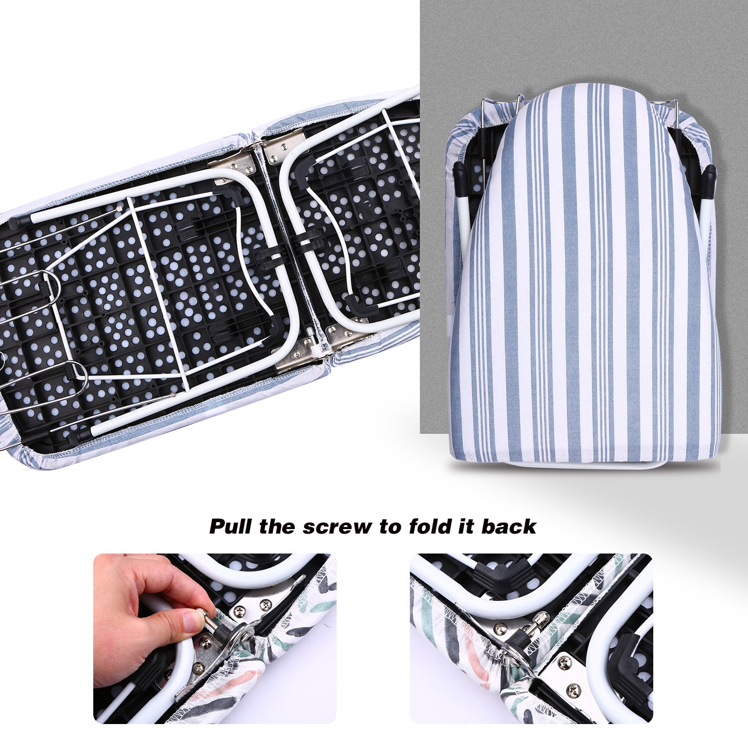 Foldable Tabletop Ironing Board with Iron Rest Small Folding Ironing Board with Cotton Cover Home Ironing Board 4 Leg Adjustable