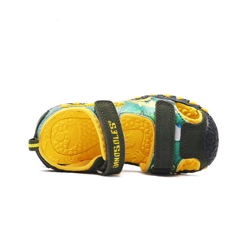 DINO-Sandalias de dinosaurios para niños de 3 a 8 años, zapatos de playa de cuero t-rex, con Velcro y Punta cerrada, a la , 2022