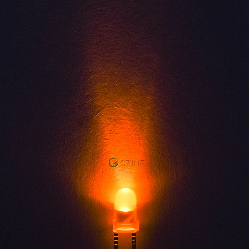 1000pcs/bag Czinelight Color Lens Emitting Light Bead 3mm Led Diode Red Yellow Blue Green Orange White: yellow