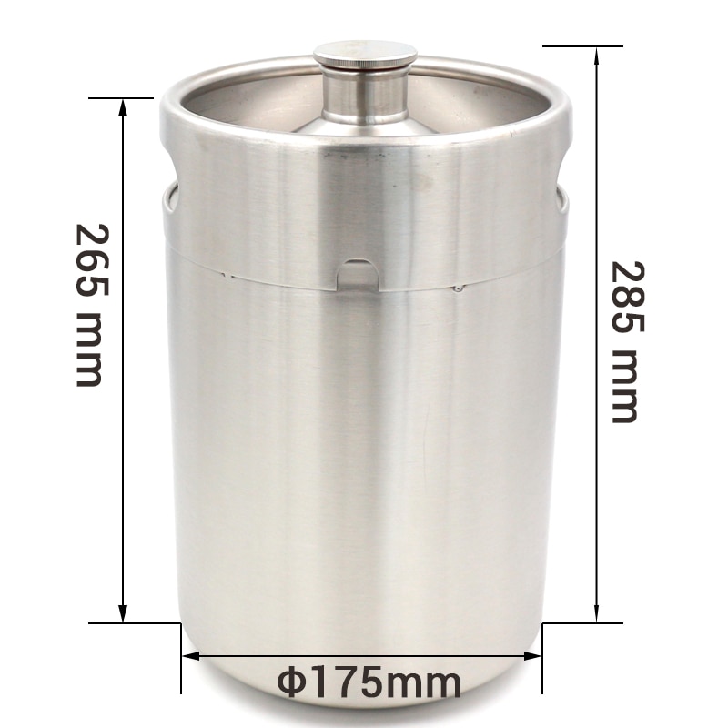 5L 169oz Mini Beer Keg 304SS Stainless Growler