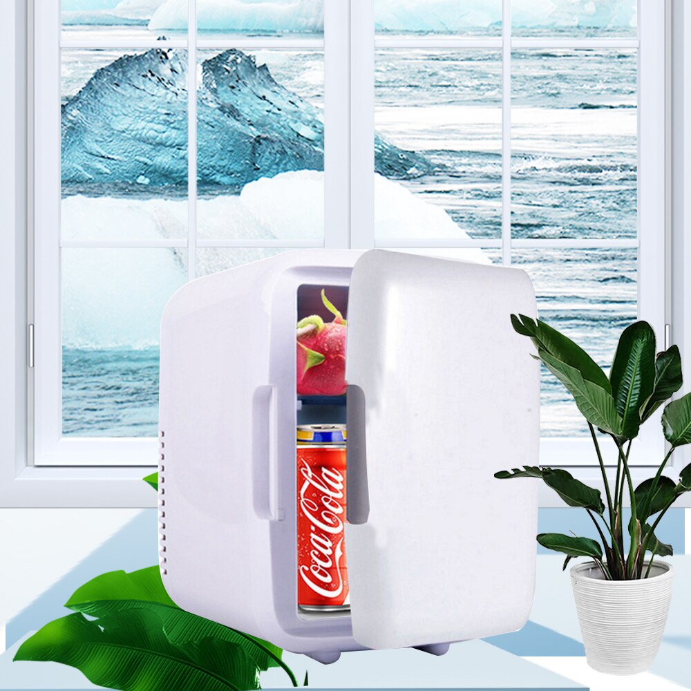 Portable Mobile refrigerator mini 4L small Fridge Home Dual Use Car Fridge 12V USB Rechargeable Cooler Heater Universal Fridge: 4L white