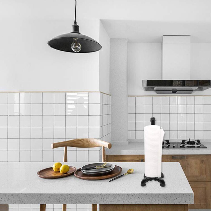 Industrial Vertical Tube Paper Towel Holder, Kitchen Paper Towel Holder Countertop for Kitchen And Bathroom, Easy To Tear Roll M