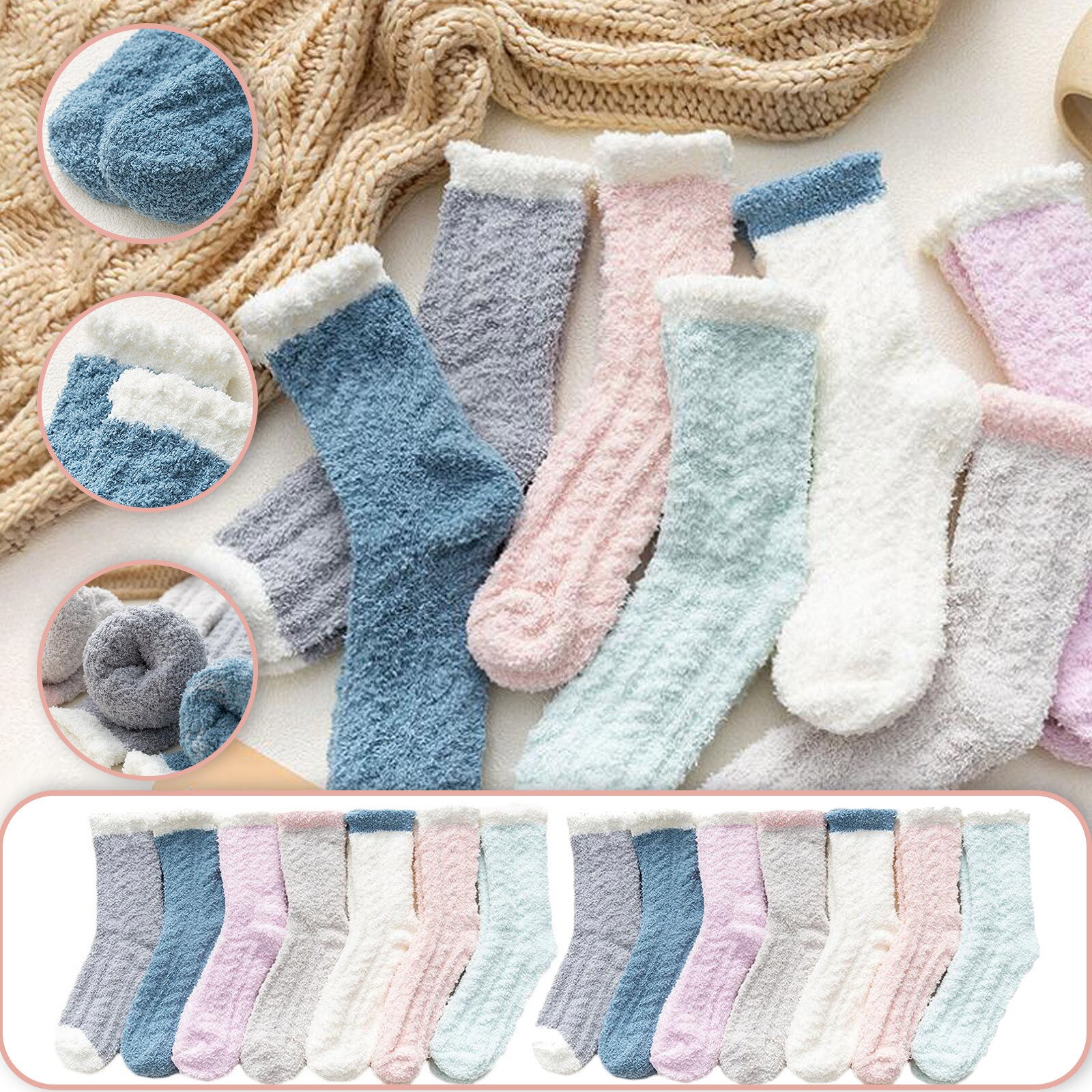 Keep Warm Women Patchwork Ladies Patchwork Thick Socks