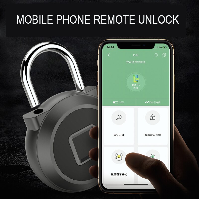 Wodoodporny inteligentny USB akumulator blokada drzwi szybkie odblokowanie kłódka złoty srebrny Bluetooth/blokada z użyciem linii papilarnych Keyless