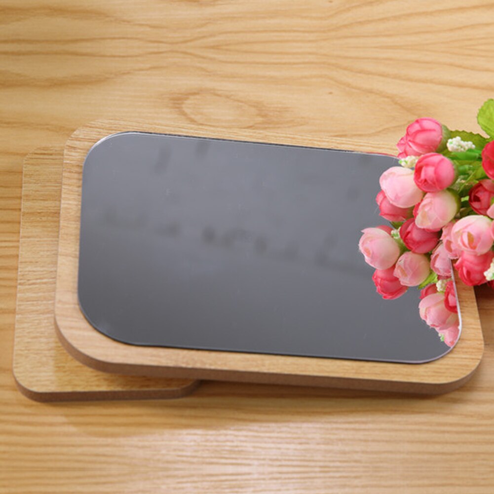 Portable Cute Makeup Table Rotation Small Foldable Adjustable Angle Mirror Pocket 360 Degree Desktop Cosmetic Wooden Compact