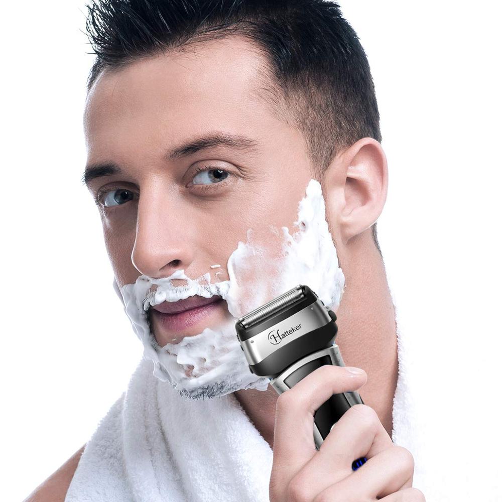 Professionele Elektrische Scheerapparaat Waterdicht Mannelijke Facial Scheerapparaat Voor Mannen Oplaadbare Baard Scheren Machine Nat Droog + Extra Mesh