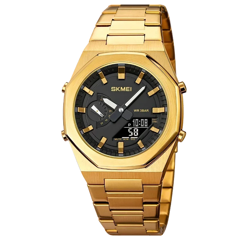 Skmei 1816 klokker uformell forretningsklokke kvartsklokke lys dato vanntett armbåndsur relogio maskulin herre sport: Brun