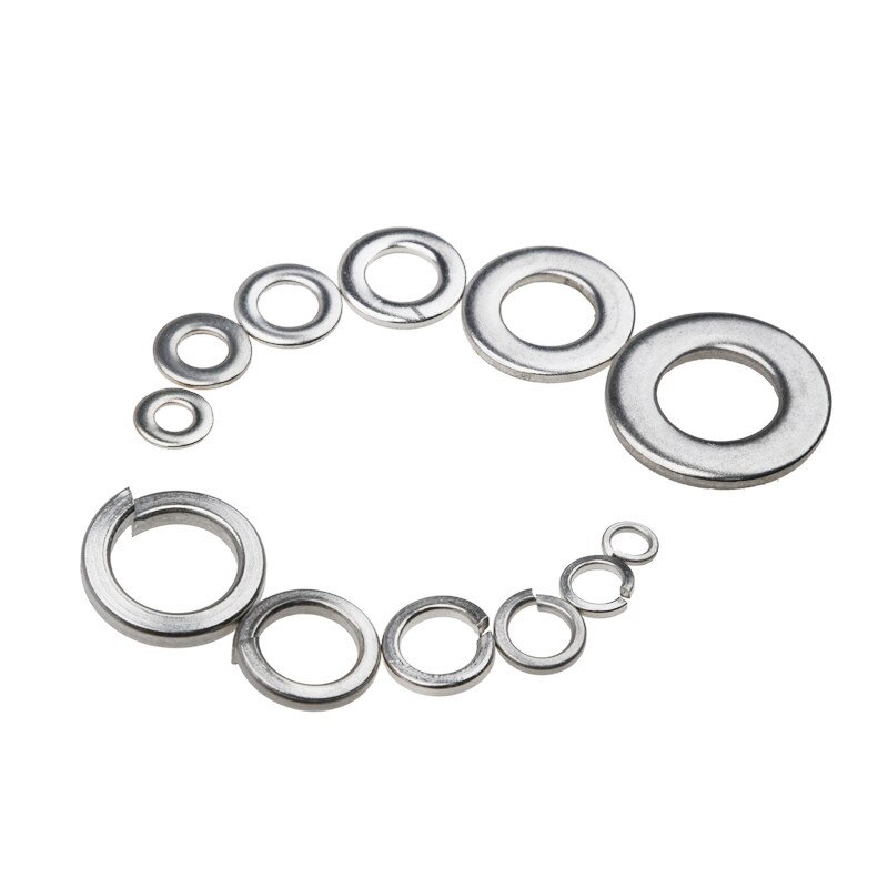 350PCS 12 Sizes Stainless Steel Flat Spring Lock Washers Fasteners Assortment Kit for Car Auto Vehicle Air with Box M3-M10