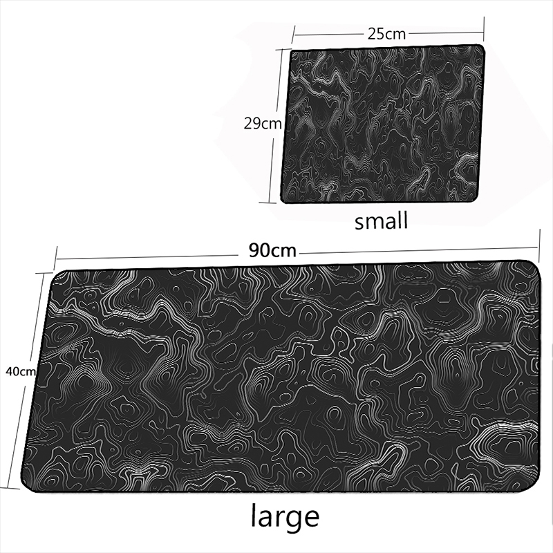 Contour Map Large Mousepads Black White Lines Art Gaming Accessories Desk Mat Carpet 40*80cm XXL Gamer Keyboard Mouse Pad for PC: 100x50 cm / BROWN