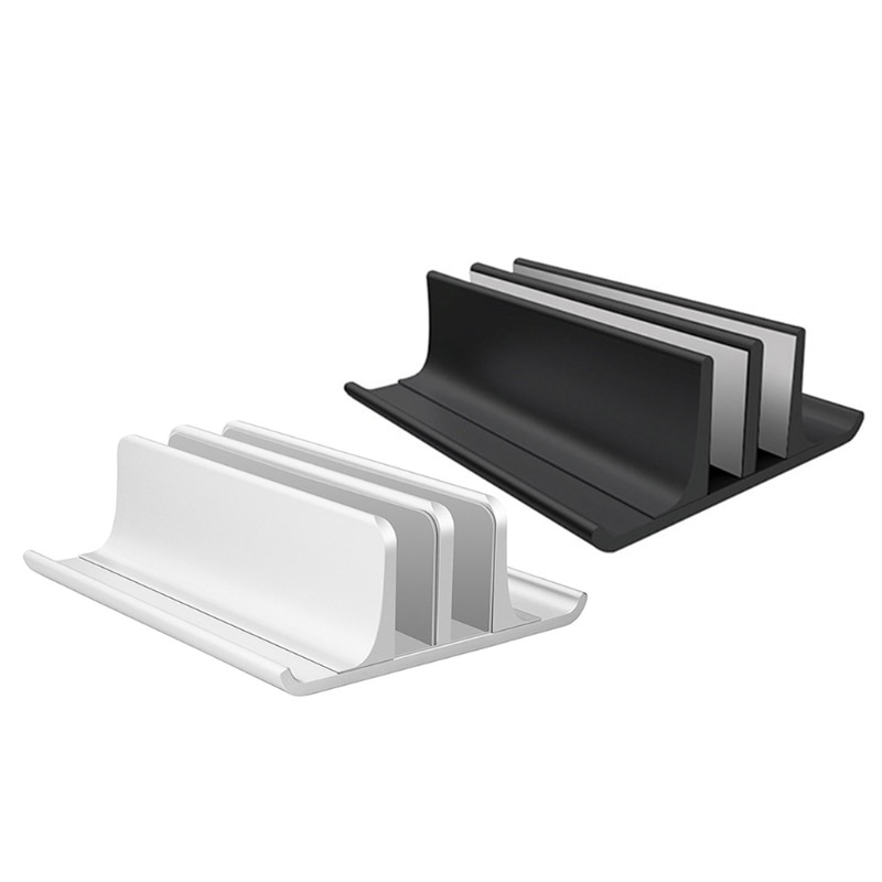 Dual Slot Aluminum Vertical Laptop Stand - Laptop Holder Compatible for Notebook
