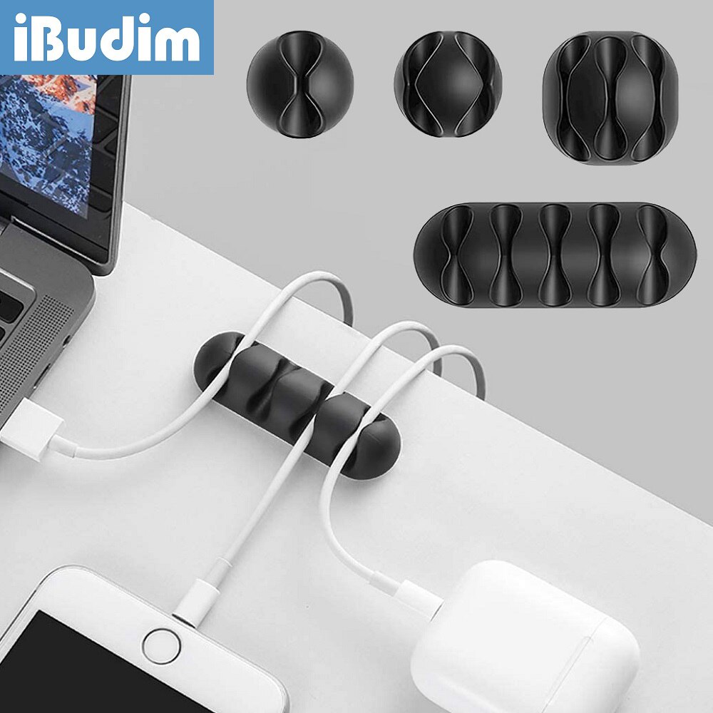 IBudim Organizer do kabli kabel silikonowy nawijacz do pulpitu kabel ścienny klipy do komputera drut klawiatura z myszką słuchawki