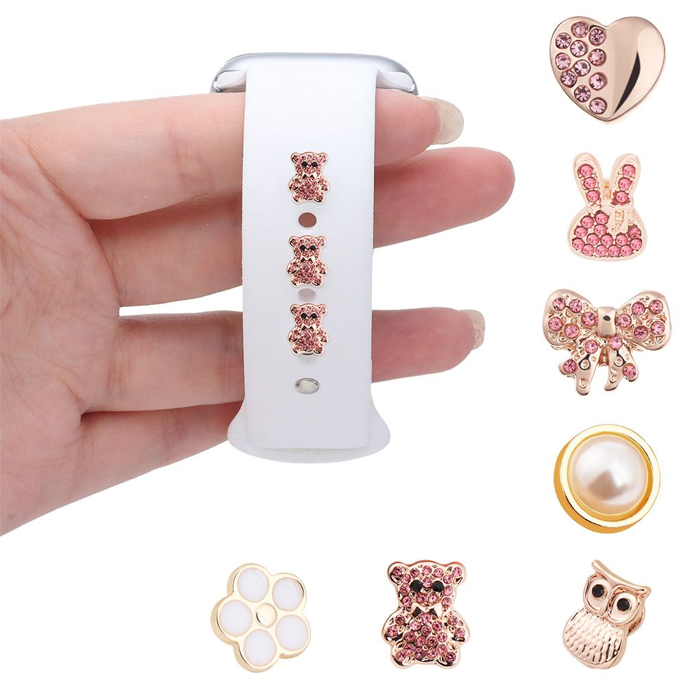 Pasek silikonowy ozdobne gwoździe do zegarka Apple Watch Charms Metal kreatywność nit akcesoria do iwatch
