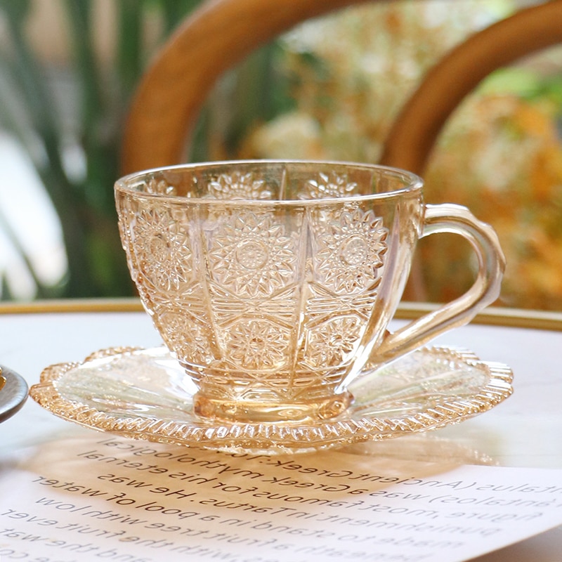 Filiżanka Espresso oryginalne szkło śniadaniowe piękna szklana filiżanka kawy wielokrotnego użytku popołudniowa herbata Kahve Fincan Takimlari zestaw filiżanek robić herbaty