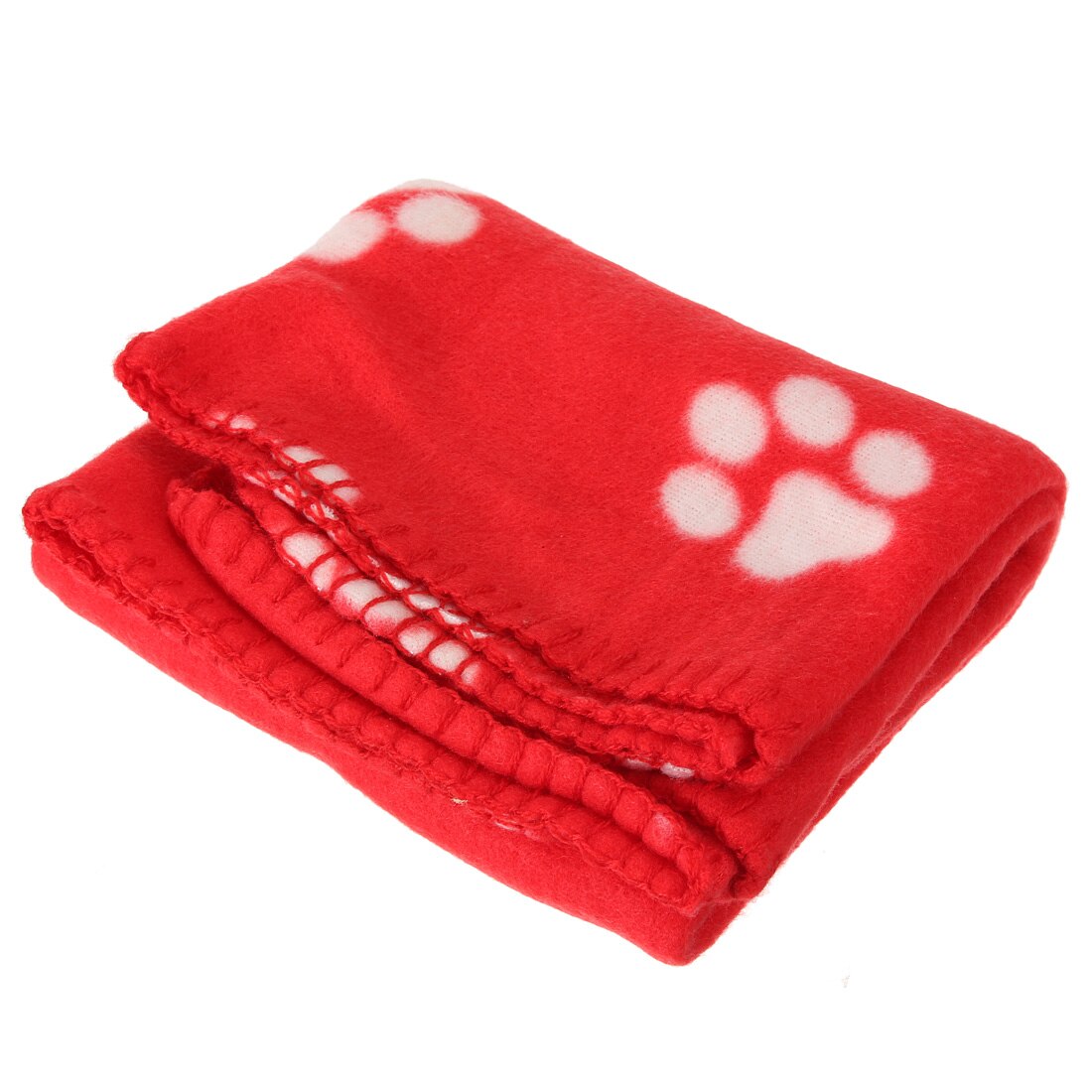 Pet Hond Kat Deken Mat (Rood/geel/zwarte bodem Witte gedrukt pootafdrukken)