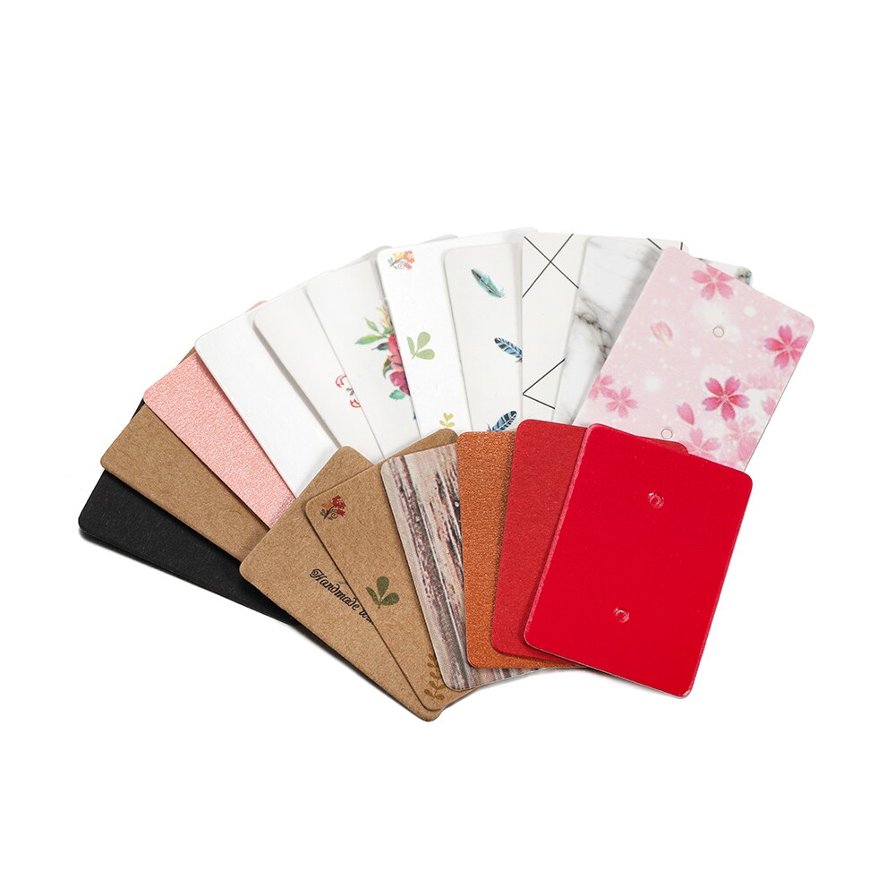 100Pcs/Lot Earrings Display Cards Cardboard Earring Packaging Hang Tag Card Ear Studs Paper Card for Jewelry Accessories