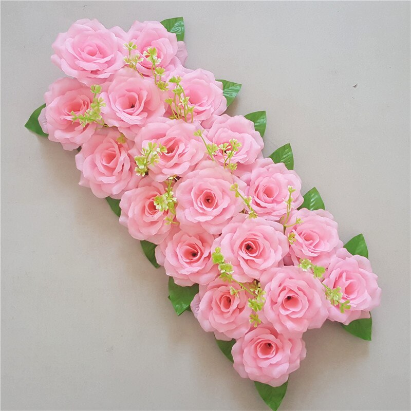 Artificial Rose Row Wedding Flower Row Arch Flower Four Corners Chamber Floral Arrangements Wedding Road Lead Pergola Happiness: Pure Powder