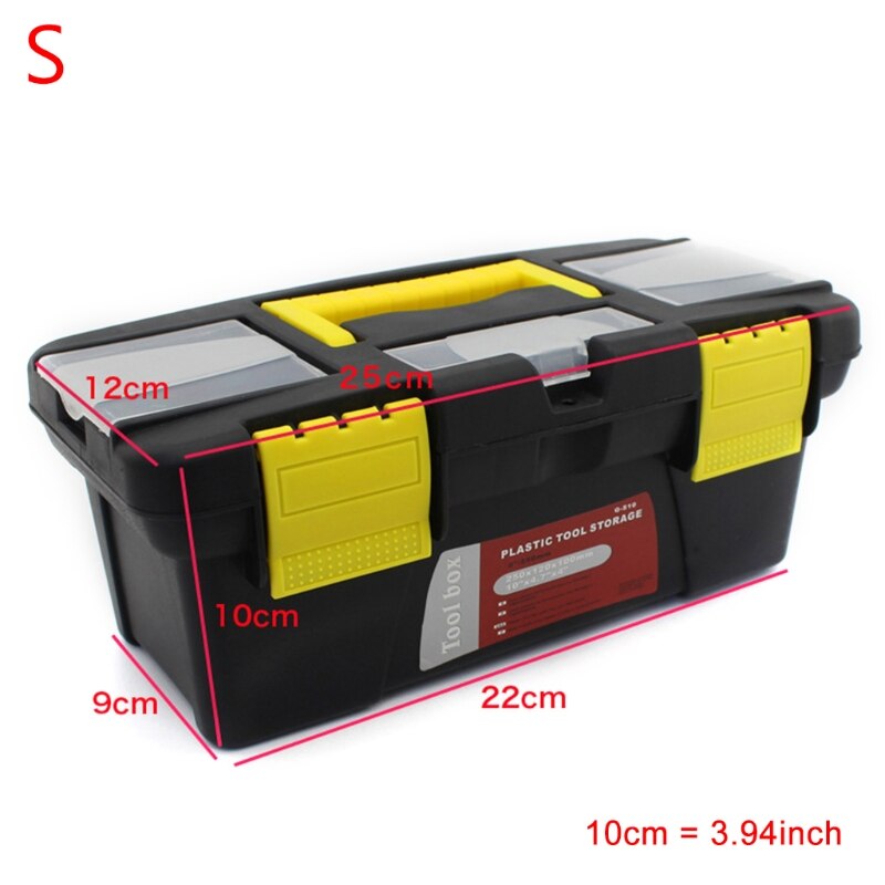 Portable Plastic Hardware Toolbox Household Maintenance Toolbox Car Storage Box Anti-fall Box Tool Case Multifunctional: S