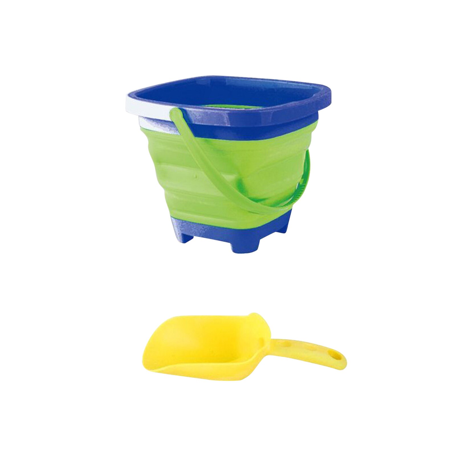 Zomer Zacht Plastic Opvouwbare Emmer Draagbare Zomer Strand Water Speelgoed Outdoor Telescopische Emmer Kinderen Bad Water Spelen Speelgoed: green