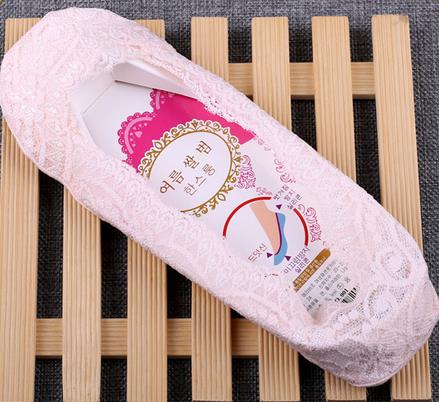 Calcetines invisibles de encaje para mujer, medias de silicona antideslizantes de 360 grados, 10 par/lote: pink