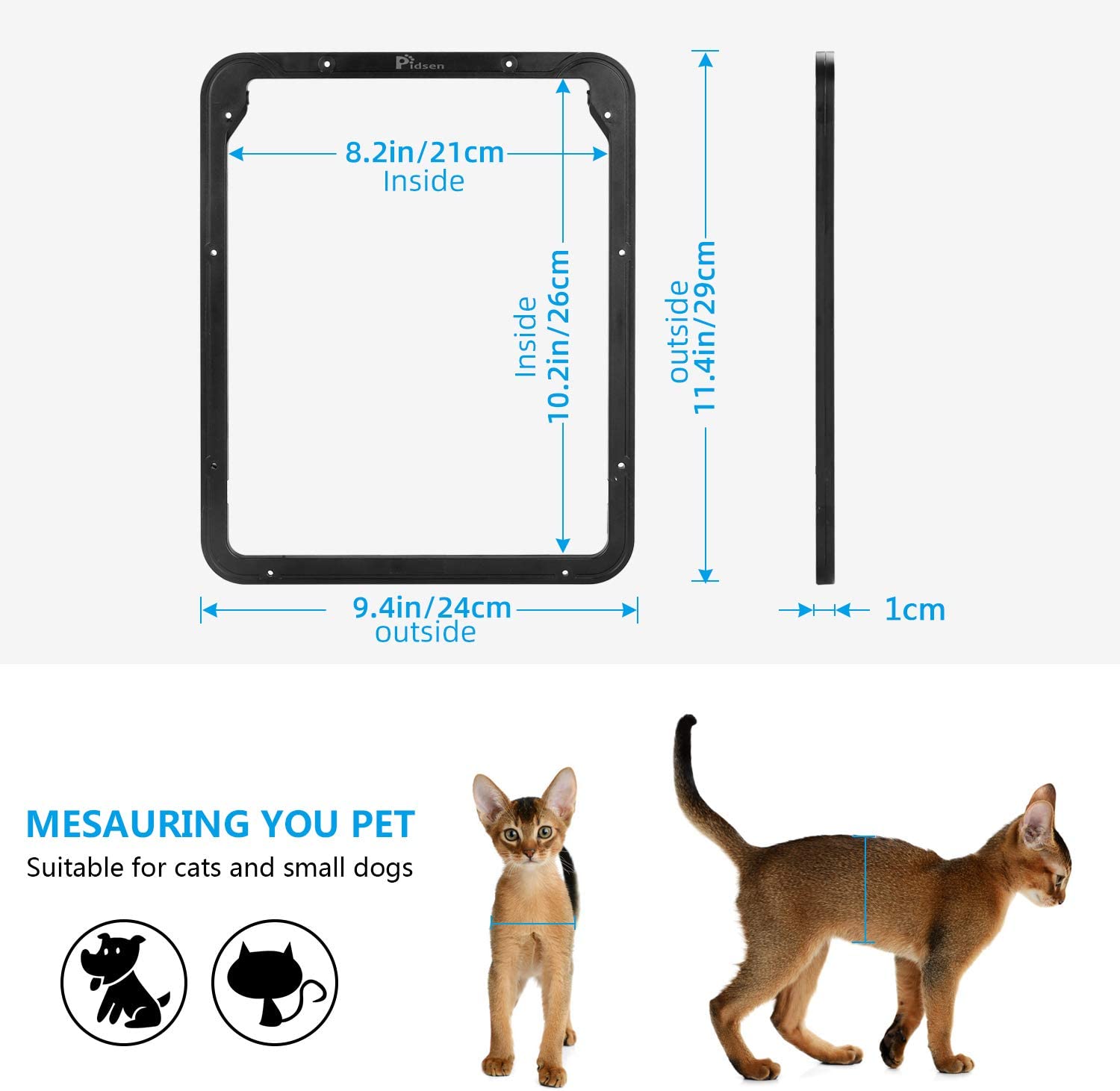 Pet Door Safe Lockable Magnetic Screen Outdoor Dogs Cats Window Gate House Enter Freely Pretty Garden Easy Install