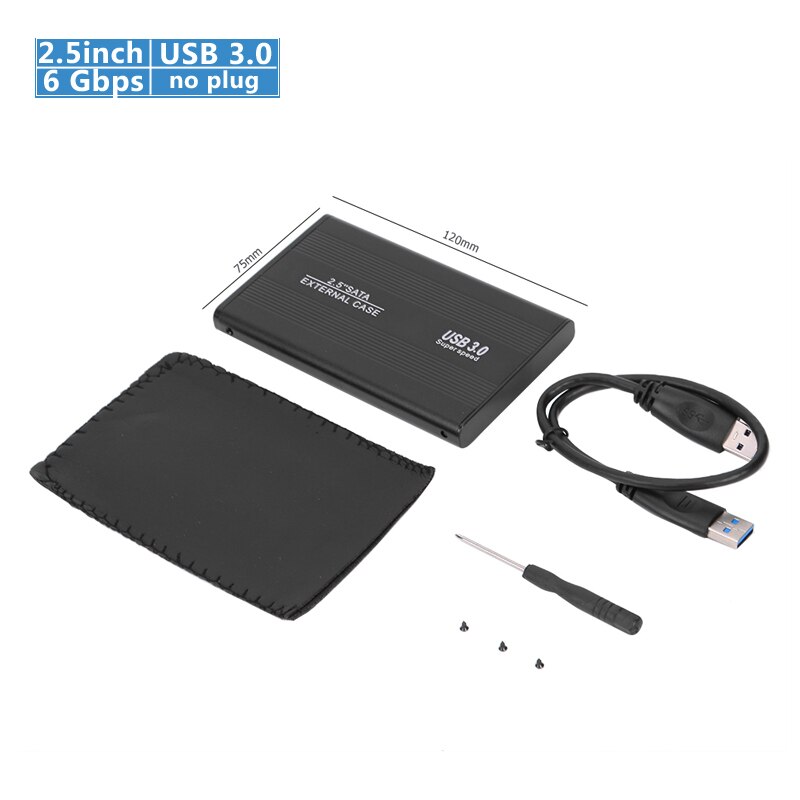 2.5/3.5 inch USB 3.0 to SATA Port SSD Hard Drive Enclosure 480Mbps USB 2.0 HDD Case External Solid State Hard Disk Box: 2.5 inch USB 3.0