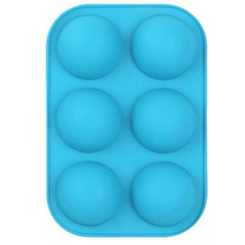 6 Gaten Силиконовые Формы Siliconen Bakvorm Voor Bakken 3D Bakvormen Chocolade Half Ball Mold Cupcake Taart Keukengereedschap: Sky Blue