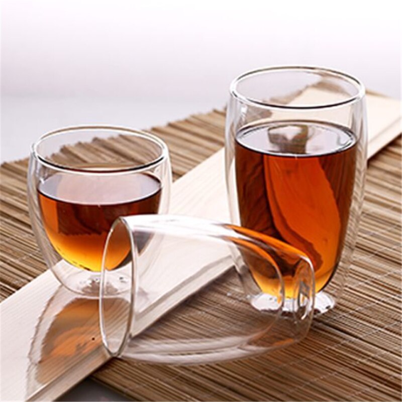 Double Wall Cup Coffee Glass Tea Mug Insulated Mugs Espresso Cups Safe Convenient Wine Beer Glass As for friend