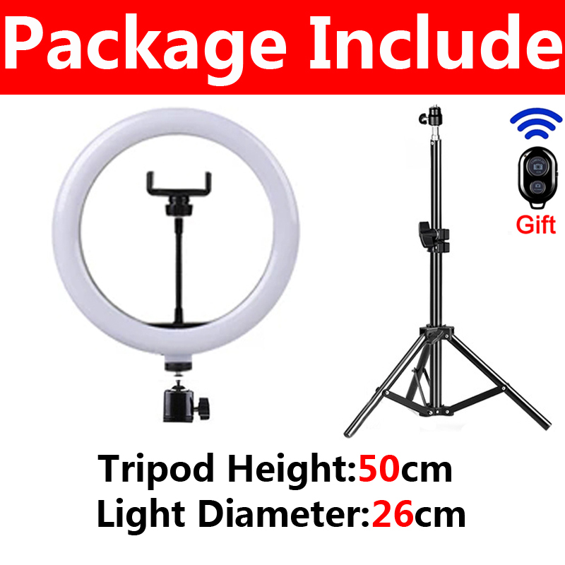 33cm led selfie ringlampa fotograferingslampor varm kall lampa med stativ dimbar usb-ringlampa för tiktok video live fyllningslampa: Lila