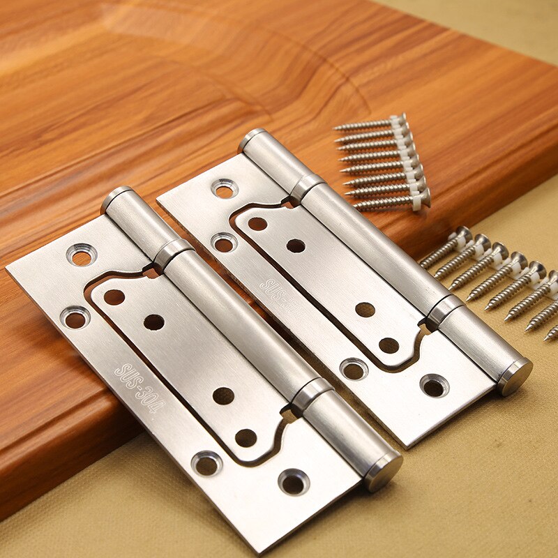 5-inch stainless steel hinge 3.0mm thick positive hinge folding hinge Slotless solid wood door hinge 2pcs