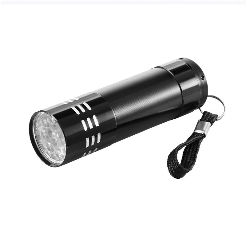 9LED Ultraviolet Lamp 365nm 395nm LED UV Flashlight Ultraviolet Flashlight Torch Light Ultra Violet Flash Light 395nm Blacklight: black