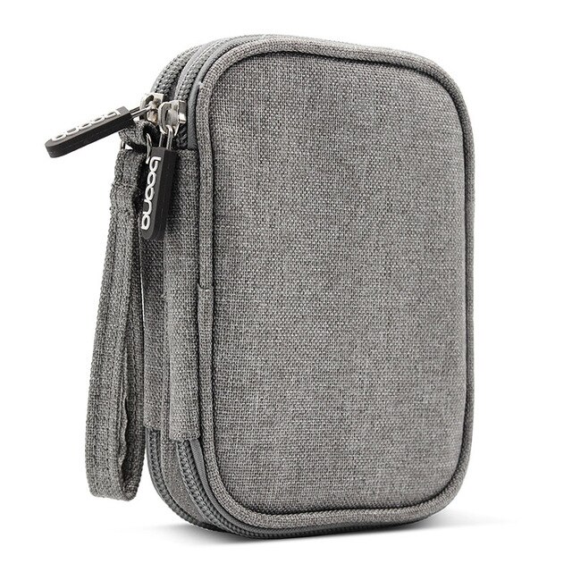 Oxford Stoff Doppel Deck Weichen Stoßfest Digitalen Veranstalter Reise Externe Speicher HDD Fall Festplatte Tasche Tasche: Grau