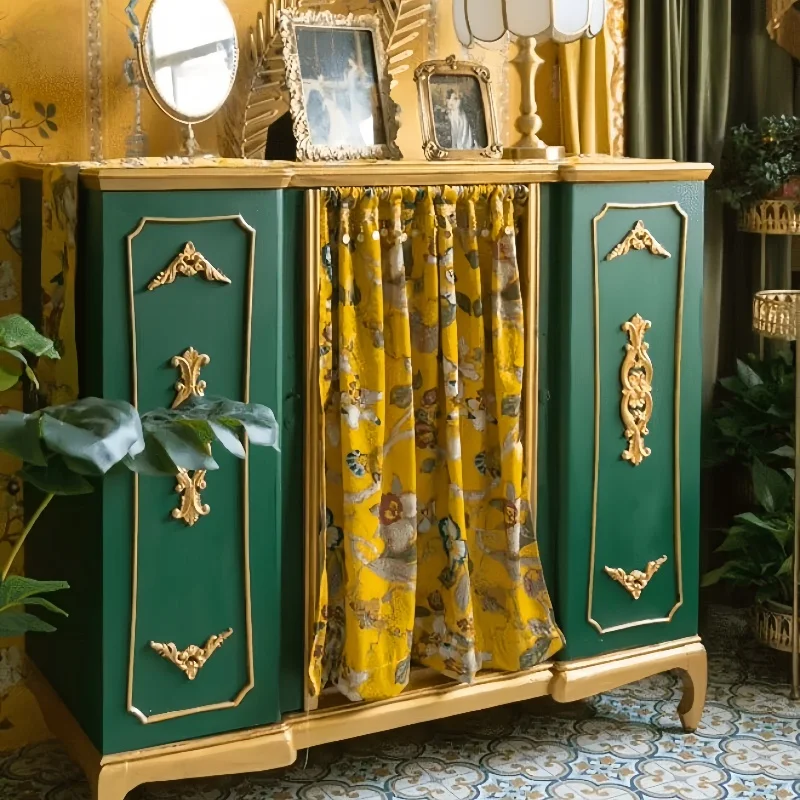 Europese stijl massief houtsnijwerk sticker decoratie achtergrond muur wijnkast opbouw hoofdeinde bloem lintel meubels