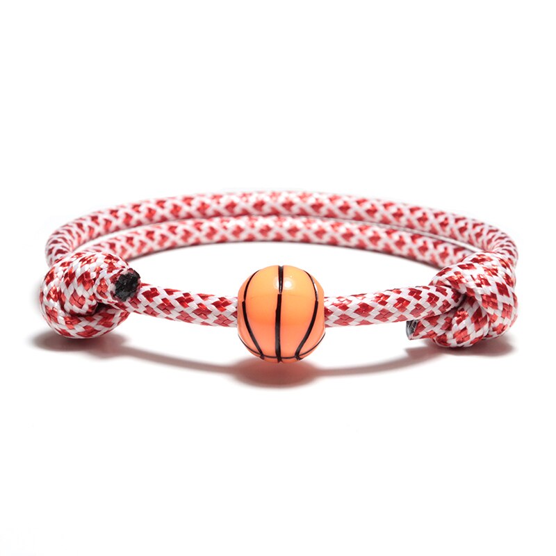 Braccialetto di corda di cera di moda uomo Design di pallacanestro creativo braccialetto di fascino di 5 colori per Pulseras di braccialetto di filo regolabile Hombre: Pink