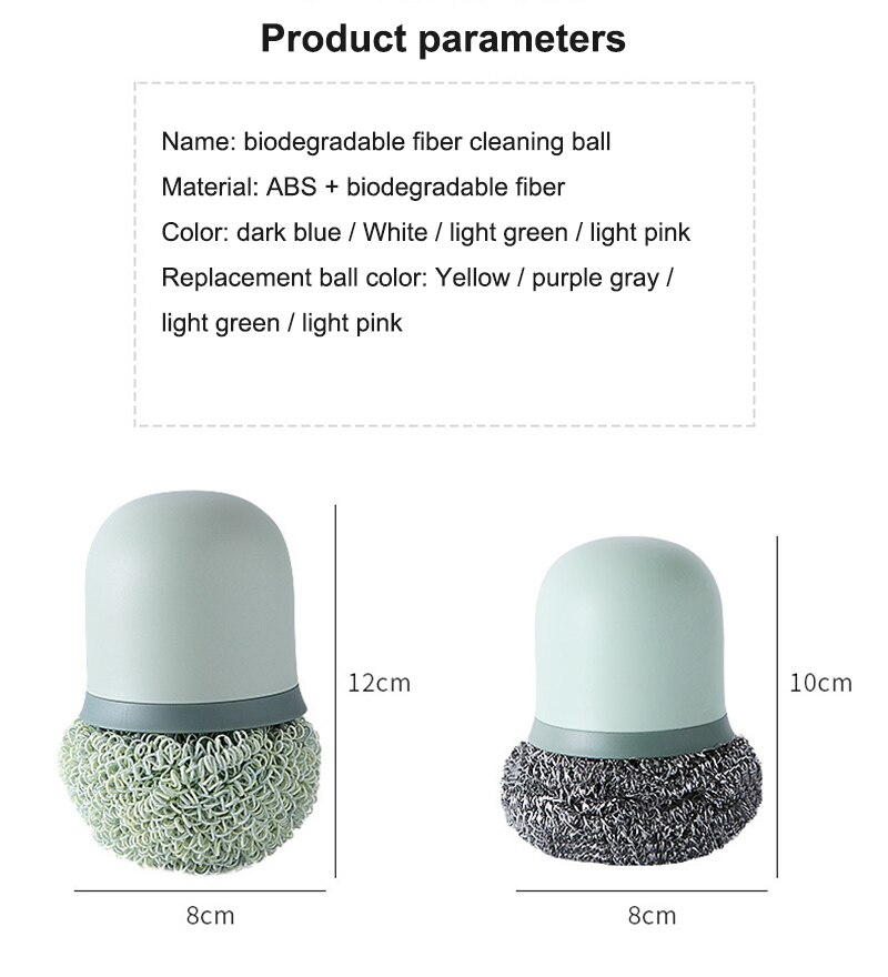 Cepillo de alambre de fibra ABS reemplazable para limpieza de cocina, estropajo de lana de acero, estropajo colorido de acero inoxidable