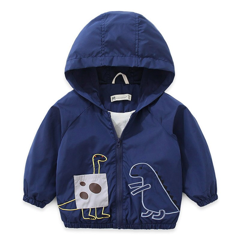 Kids Jas Hooded Kinderen Kleding Katoen Dinosaurus Korte Windjack Jongens Meisjes Jassen Lente Bovenkleding Geul Pak 2-8 Jaar