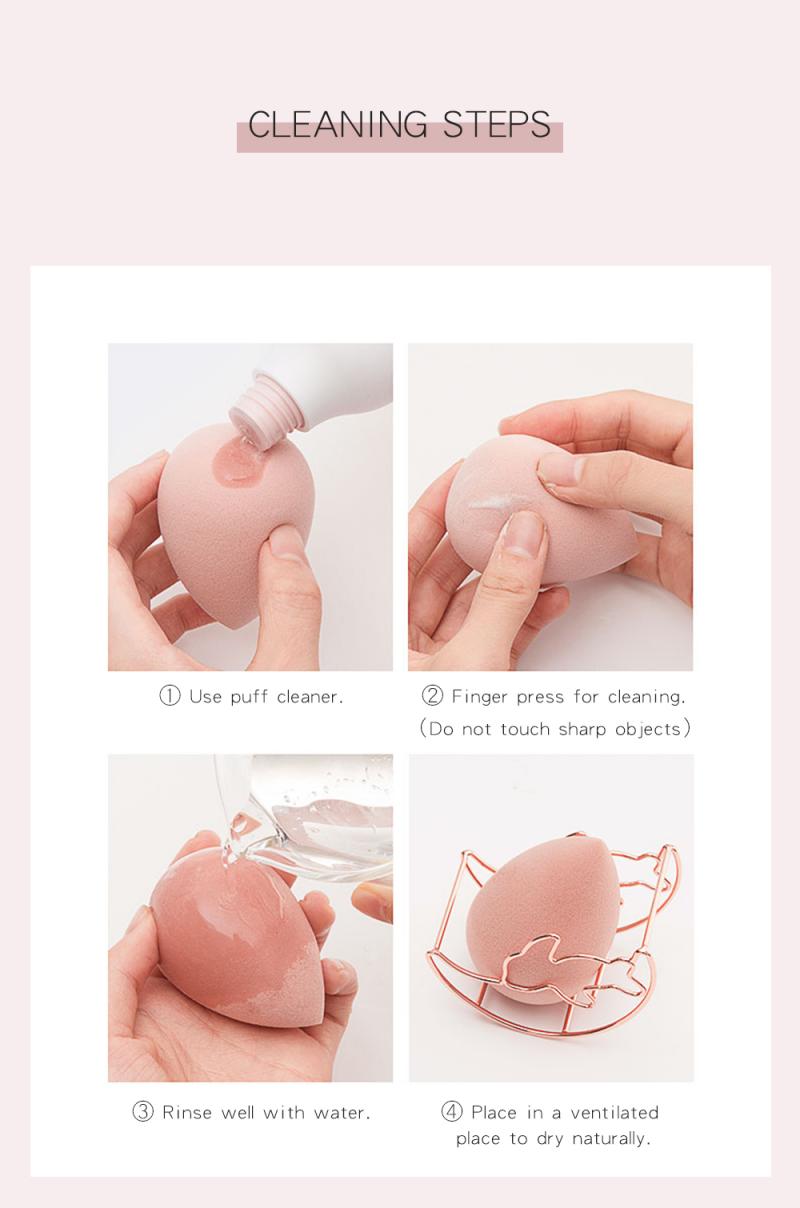 Esponja de maquillaje Pro Foundation de 3 piezas, esponja para mezclar sombra de ojos con forma de gota de agua, herramienta para maquillaje con aumento de agua