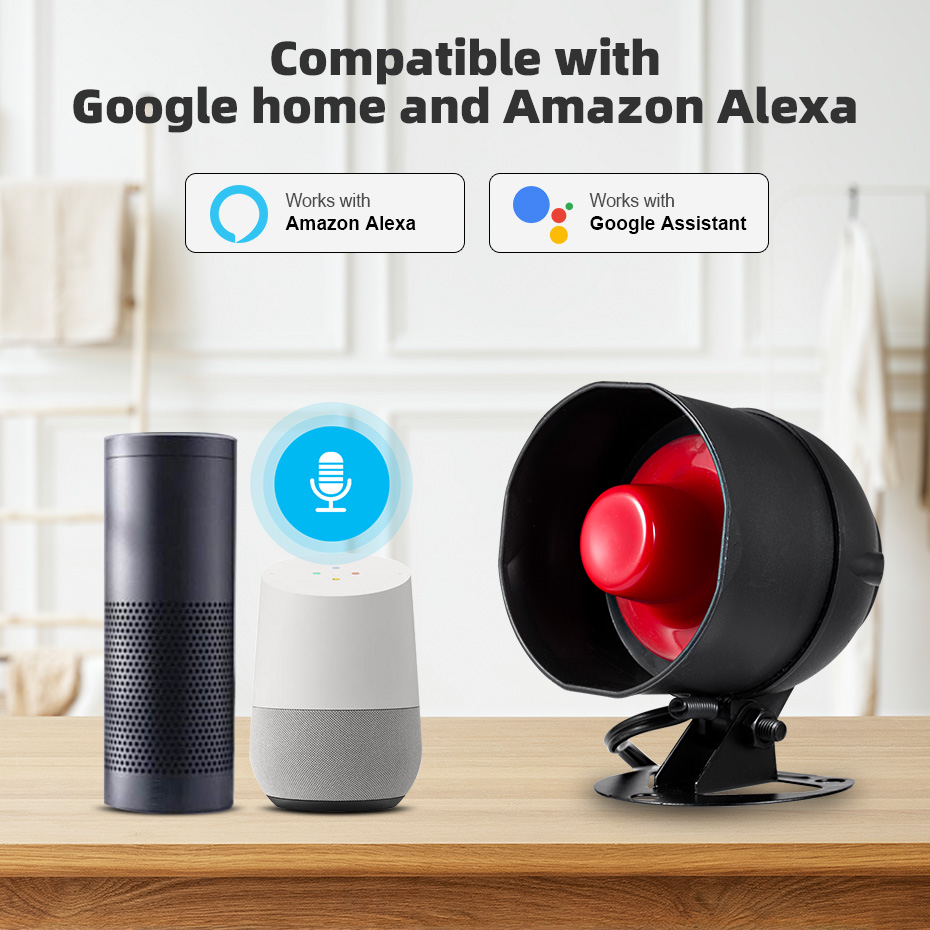 KERUI Tuya WIFI inteligente sistema de alarma de seguridad inalámbrico sirena hogar antirrobo Sensor de puerta de movimiento Compatible con Google Home Alexa 433Mhz