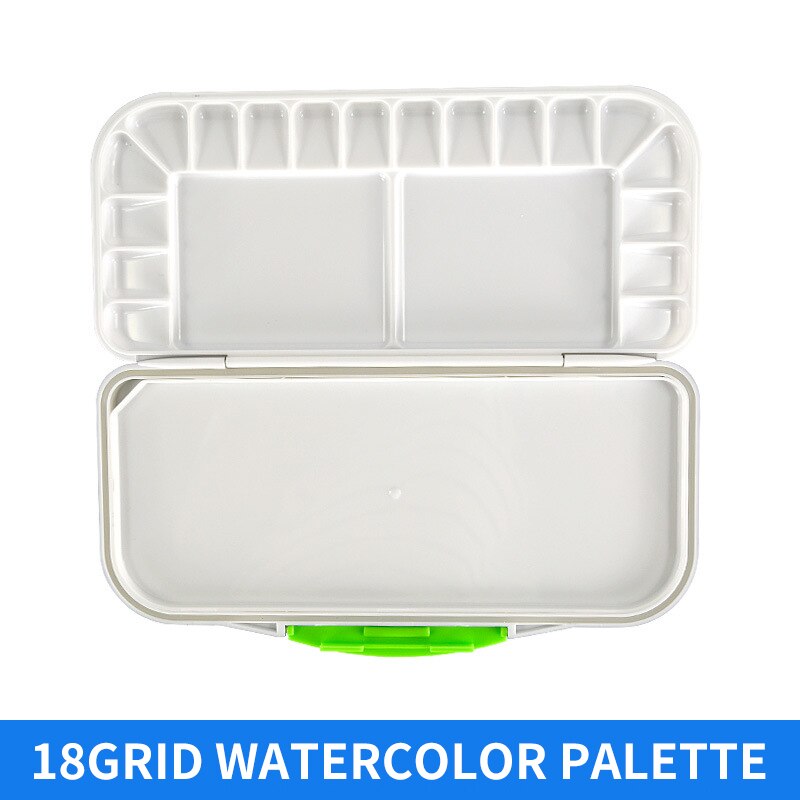 1 peça 18 Grade Dobre Arte Pintura Em Aquarela Paleta de Plástico Paleta de Cores de Água Profissional Para Desenho Material Escolar Arte