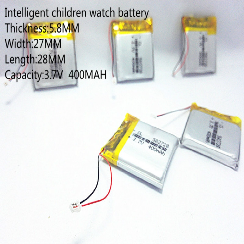 10 stuks 3.7V 400mAh Oplaadbare li-Polymer Li-Ion Batterij Voor Q50 G700S K92 G36 Y3 kinderen smart horloges mp3 582728 602828