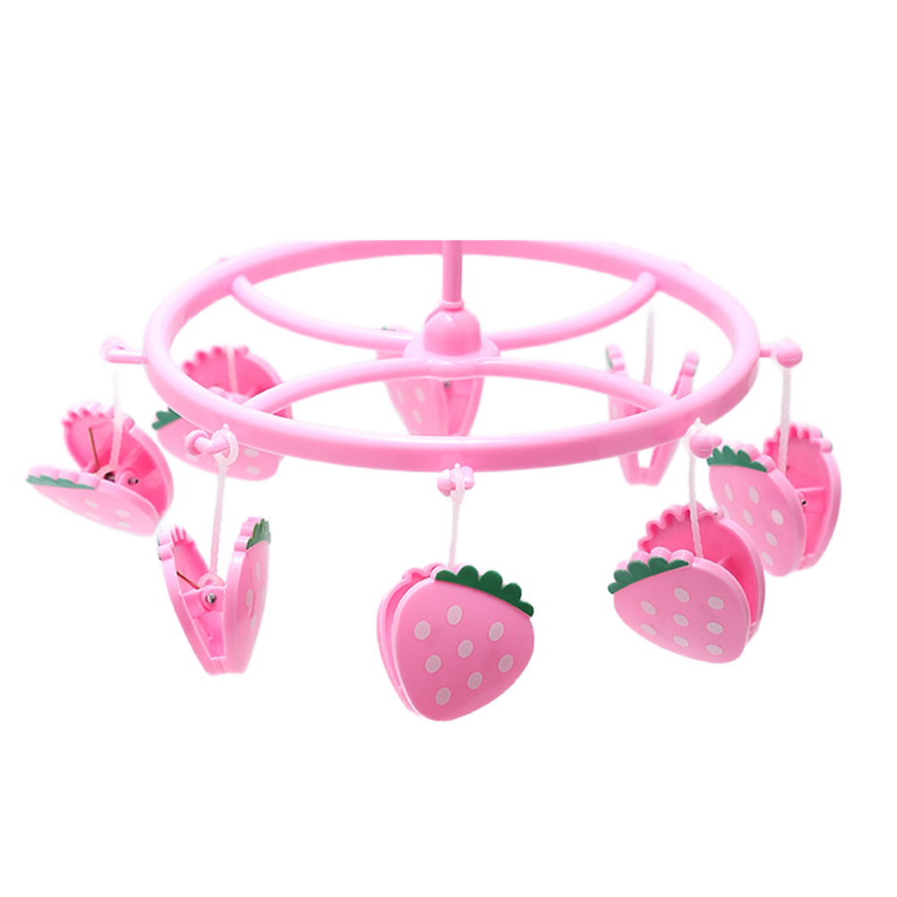 Underwear Clothes Hangers with Multi Clips Cute Socks Bra Hanger for Kids PP Balcony Wardrobe Closet Organizer: light yellow