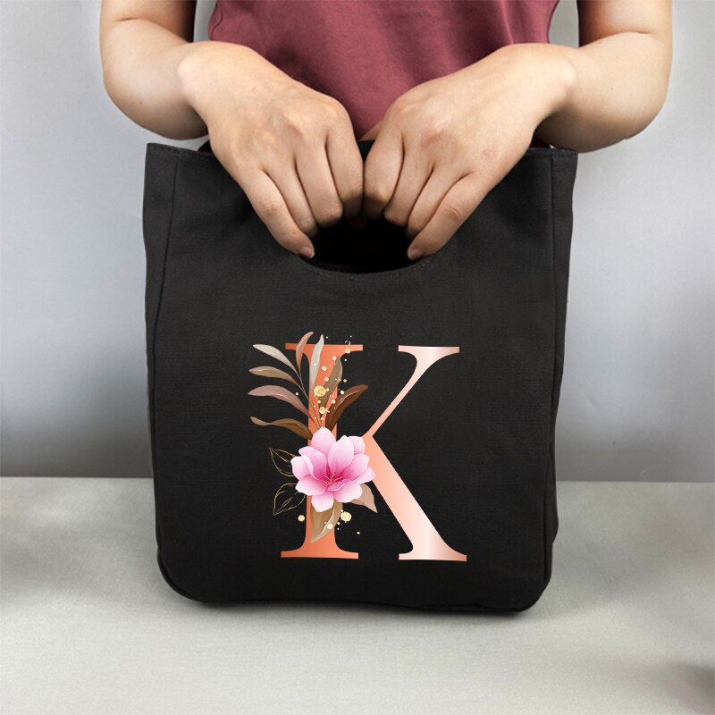Pomarańczowe litery Unisex przenośna torba na Lunch izolowane pudełko na Lunch Tote Bag biuro lodówka pojemnik torba do przechowywania żywności Tote Bag: 9OrangeK