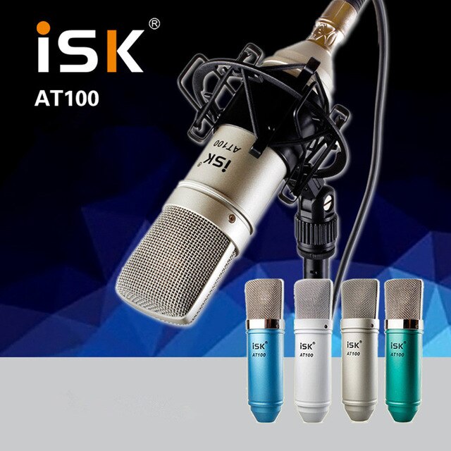 ISK AT100 Microphone Condenser Microphone for Computer Recording Studio Performance Network karaoke with Shock Mount