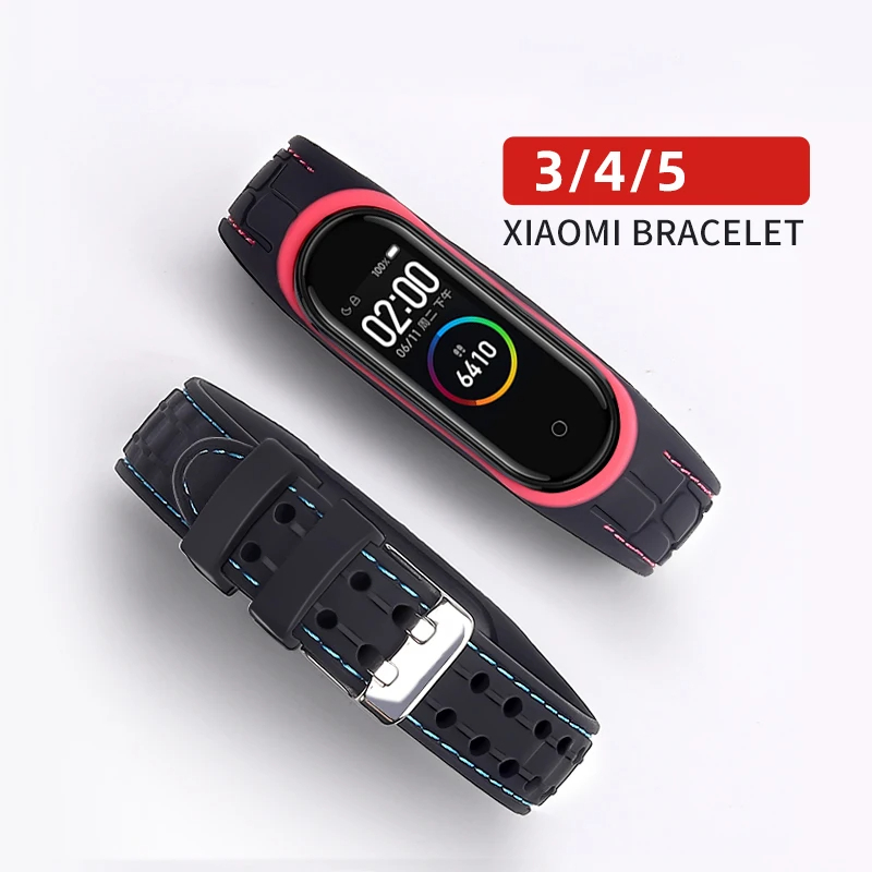 Silikone til xiaomi mi band 4 rem armbånd sport gummi urrem udskiftning smartwatch rem til mi band 3 4 5 6 7 armbånd
