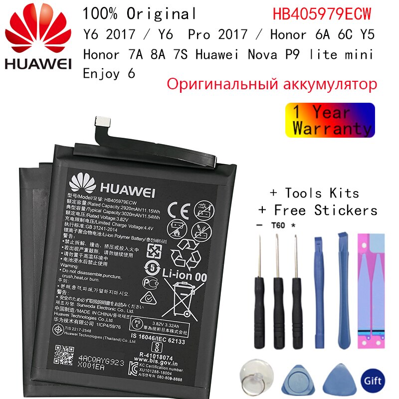 Original Phone Battery For Huawei honor 7C 7A 8 9 9 lite Nova 2 3 4/2i Ascend P10 P20 Huawei P30 P30 Pro Mate 8 9 10 /10 20 Pro: HB405979ECW