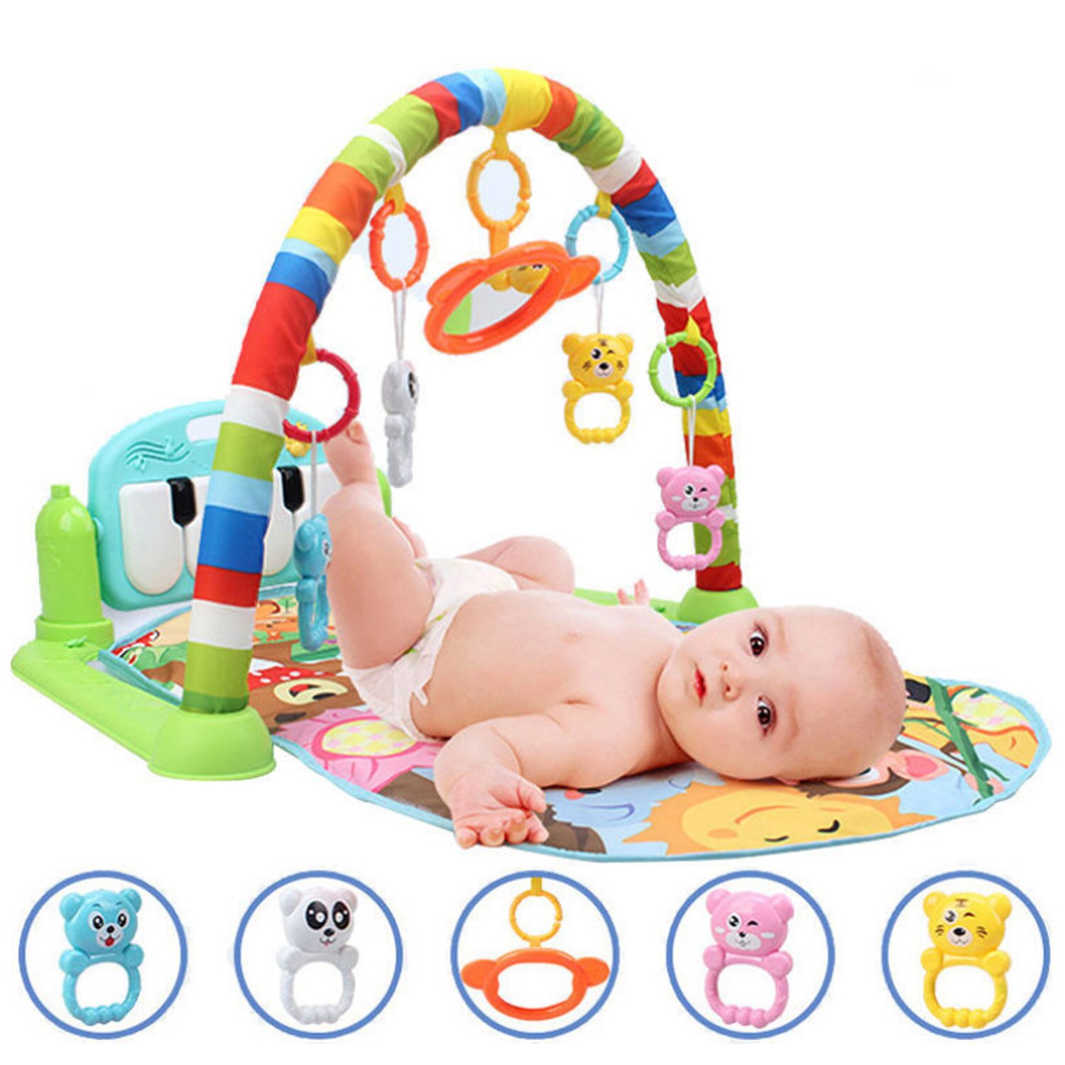 Baby Spelen Muziek Mat Tapijt Kids Kruipen Tapijt Muziek Pedaal Piano Activiteit Gym Fitness Rack Mat Tapijt Voor Baby Gym activiteit Matten