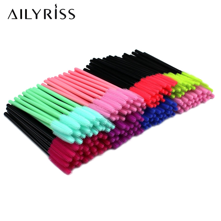 Brosse à sourcils en Gel de Silicone pour femmes, 500 pièces, peigne, Mascara, baguette, Extension de cils, bâton de Mascara, beauté